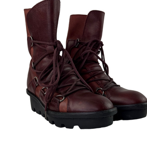 John Fluevog - Bronco Mid-Height Biker Boot Burgundy